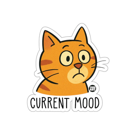 Orange Cat Current Mood from Todd Art Unique sticker