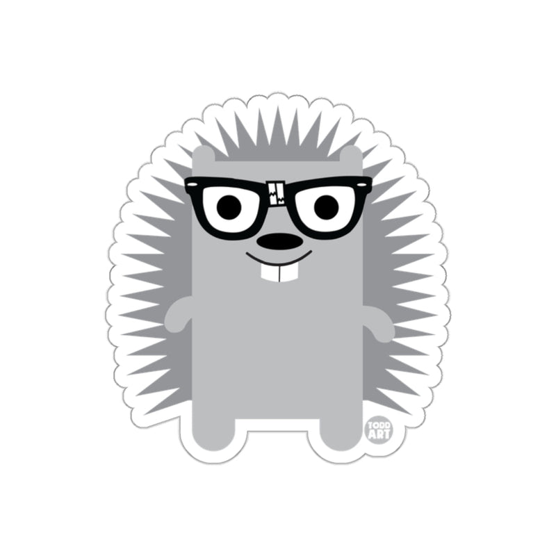 Load image into Gallery viewer, Cute Cartoon Porcupine with Glasses Sticker Decal
