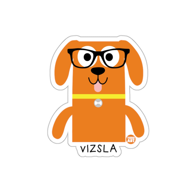 Load image into Gallery viewer, Cute Vizsla with Glasses Character Sticker
