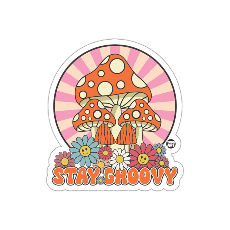 Load image into Gallery viewer, Stay Groovy Psychedelic Mushroom Sticker
