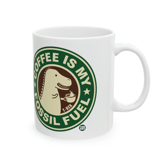 Coffee Fossil Fuel Dino Mug, Funny Mugs for Him, Sarcastic Mens Mug, Funny Coffee Mug Men