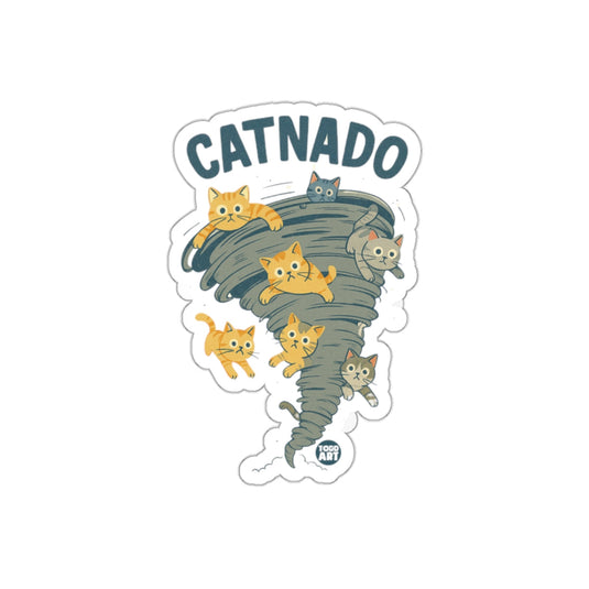 Catnado With Flying Felines Funny Cat Pun Design sticker