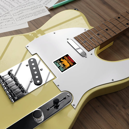 Chubby Unicorns Need Love Too Funny Guitar Sticker
