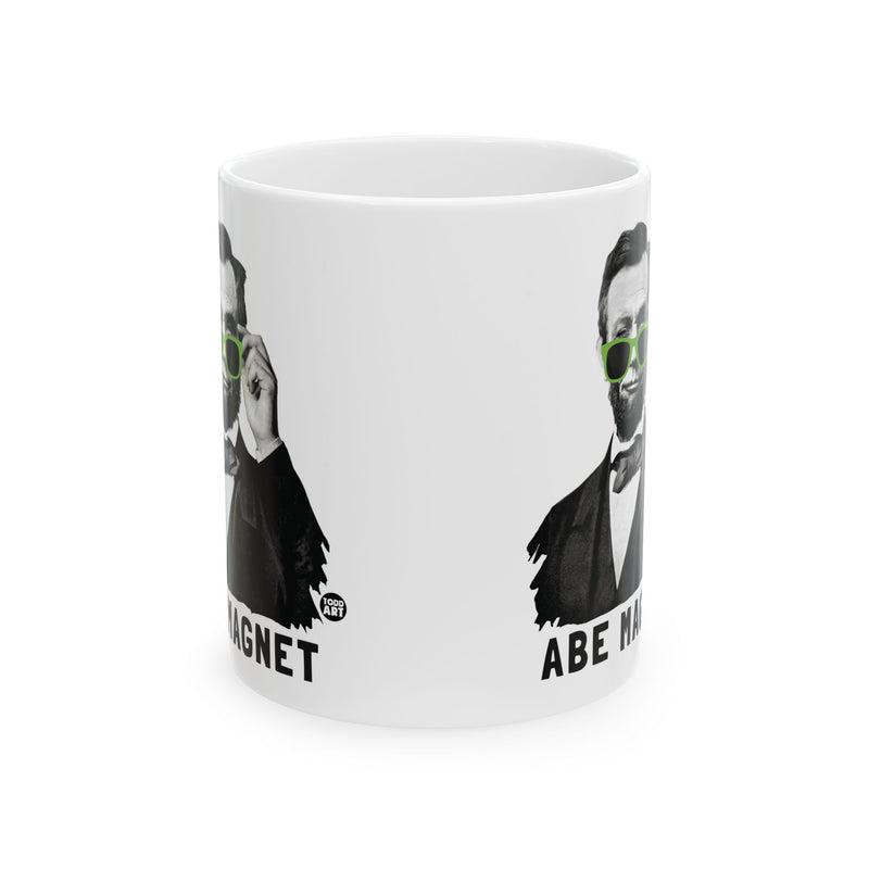 Load image into Gallery viewer, Abe Magnet 11oz White Mug, Abe Lincoln Mugs, Funny Abraham Lincoln Mug
