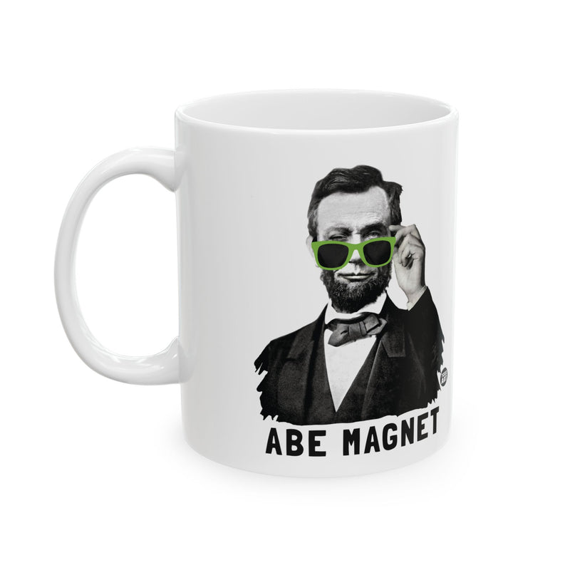 Load image into Gallery viewer, Abe Magnet 11oz White Mug, Abe Lincoln Mugs, Funny Abraham Lincoln Mug
