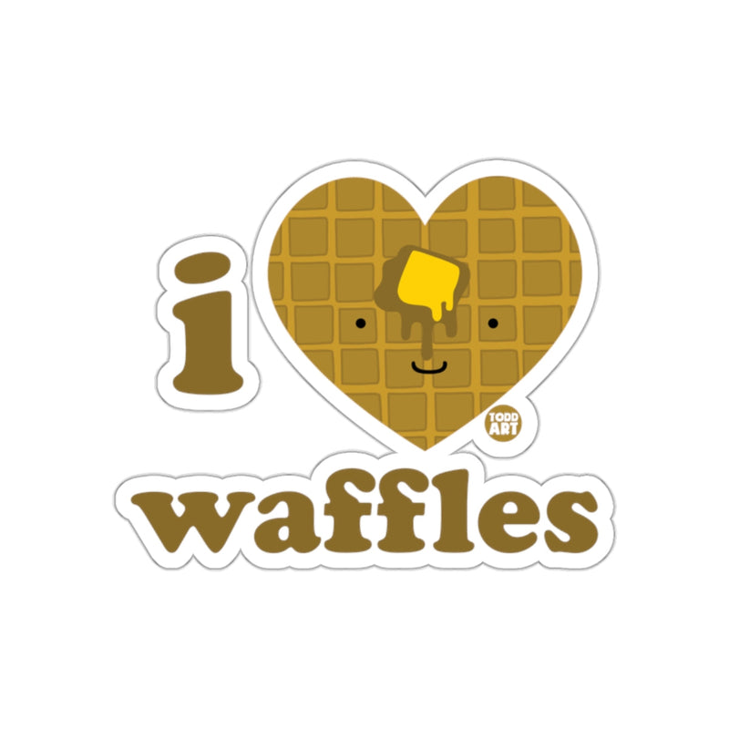 Load image into Gallery viewer, I Love Waffles Cute Smiling Face Sticker
