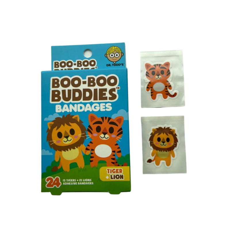 Load image into Gallery viewer, Boo-Boo Buddies Tiger and Lion Bandages
