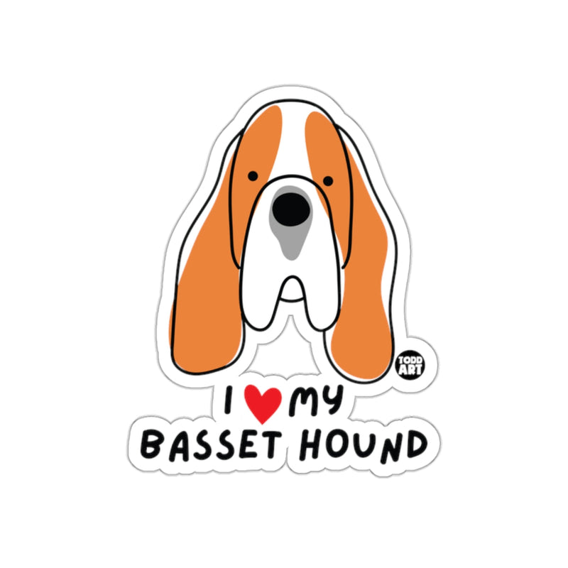 Load image into Gallery viewer, I Love My Basset Hound Heart Design Sticker
