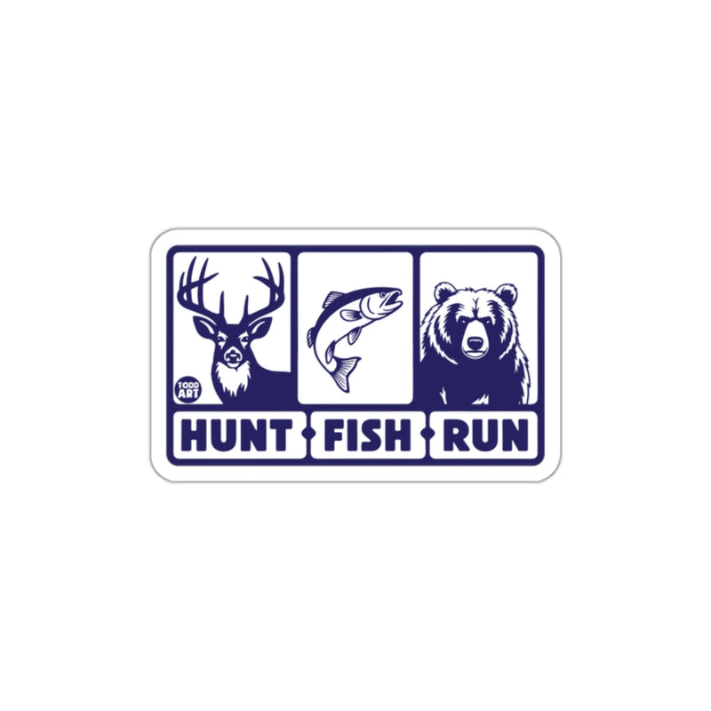 Load image into Gallery viewer, Hunt Fish Run Outdoors Themed Sticker Product
