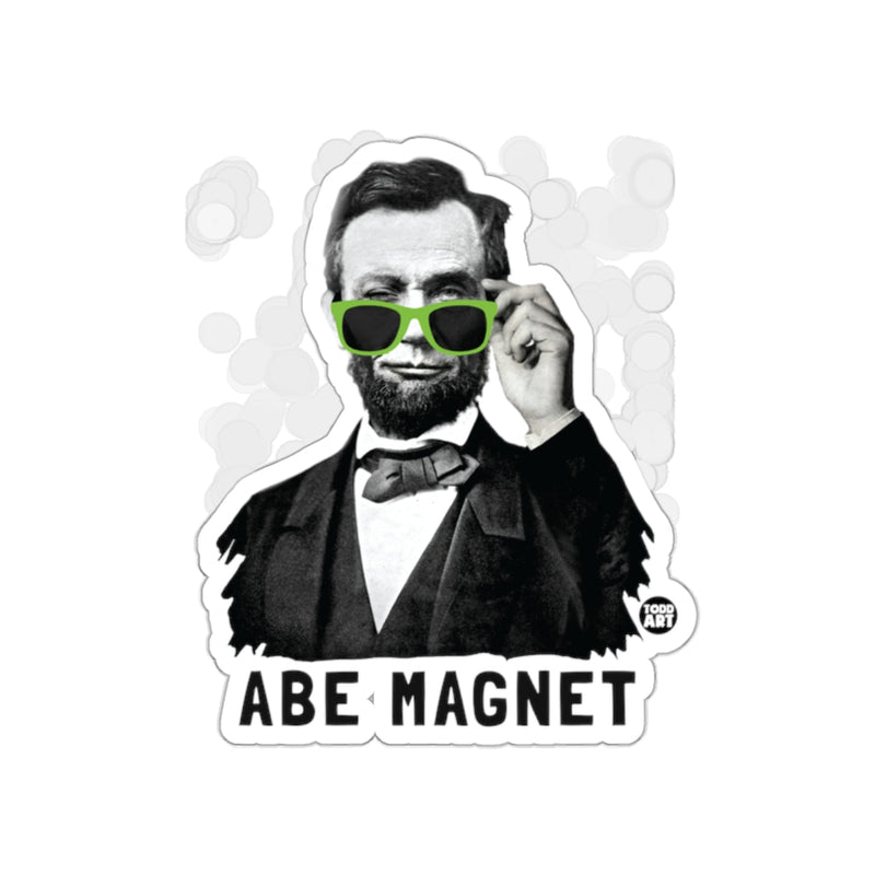 Load image into Gallery viewer, Abe Magnet with Green Sunglasses Fun Magnet
