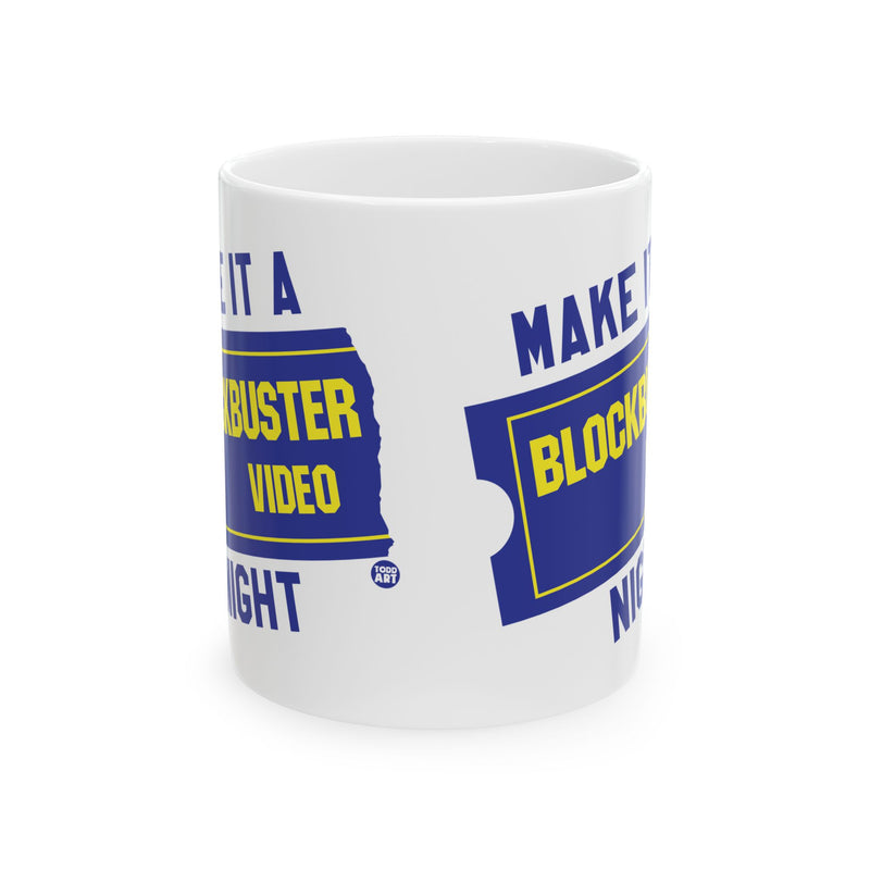 Load image into Gallery viewer, Blockbuster Night Coffee Mug, Retro Blockbuster Video Night Coffee Mug
