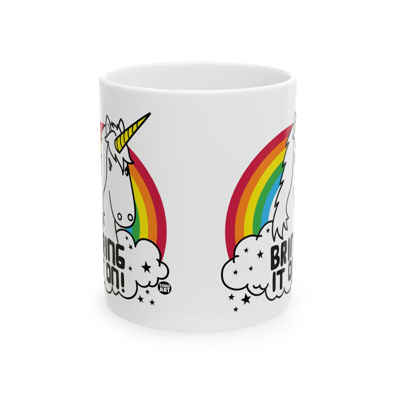 Load image into Gallery viewer, Bring It On Unicorn Coffee Mug, Bring It Mug, Unicorn Mug
