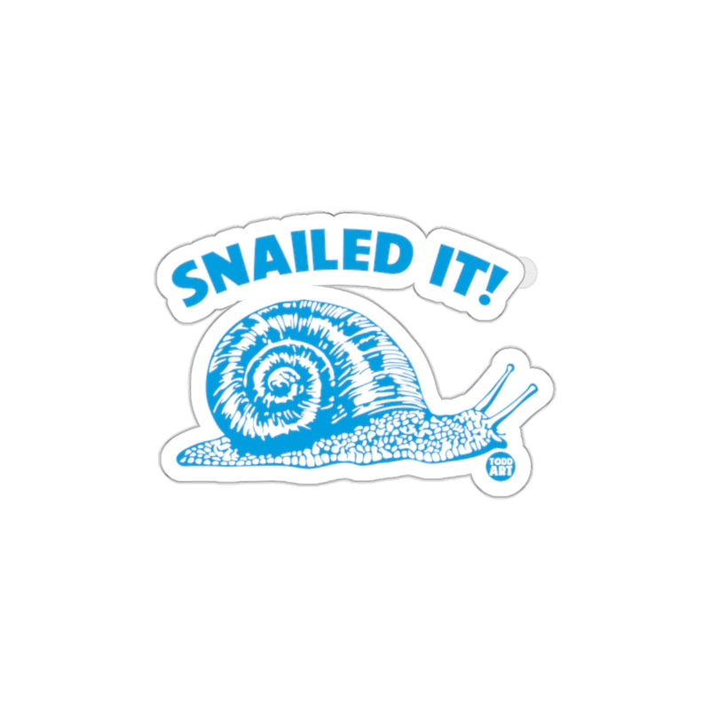 Load image into Gallery viewer, Snailed It Snail Cartoon Graphic Sticker Decal
