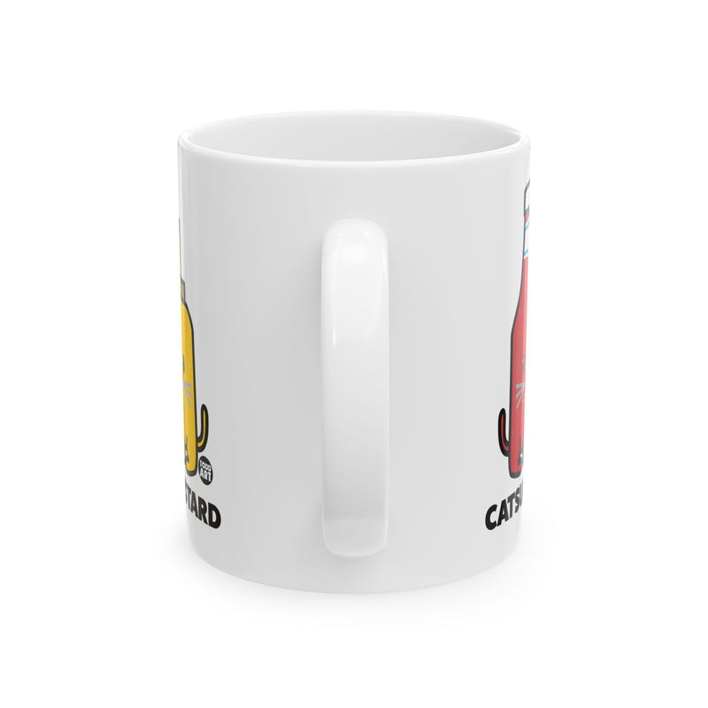 Load image into Gallery viewer, Catsup and Meowstard Coffee Mug, Funny Cat Ketchup and Mustard Pun Mug, Cat Lover Coffee Mug Gift
