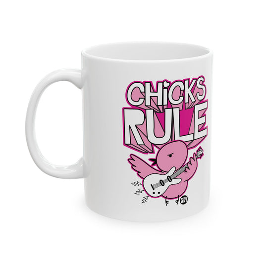 Chicks Rule Guitar Mug, Guitar Chicks Rule Mug, Rocker Chick Mug for Her