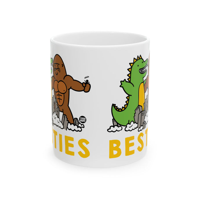 Besties Godzilla King Kong Mug, Funny Godzilla Coffee Mug, Funny Kong Mug