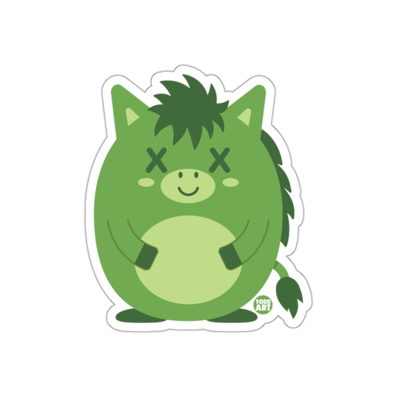 Load image into Gallery viewer, Green Chubby Adorable Horse Cartoon Character Sticker
