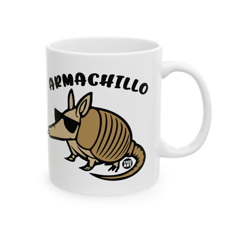 Load image into Gallery viewer, Armachillo Mug, Funny Armadillo Pun Mug, Adult Humor Armadillo Mug
