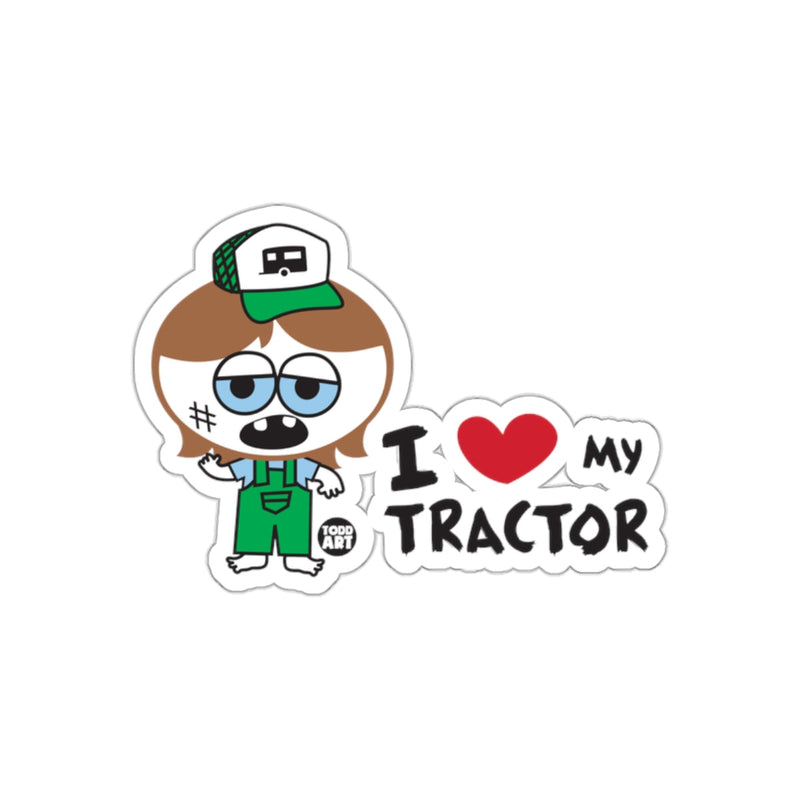 Load image into Gallery viewer, I Love My Tractor Cartoon Character Sticker

