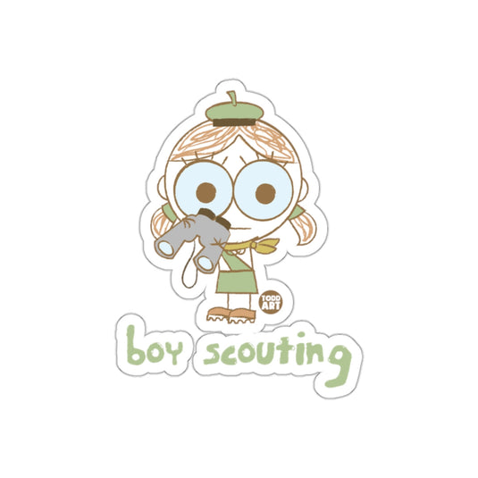 Boy Scouting Character with Binoculars Sticker