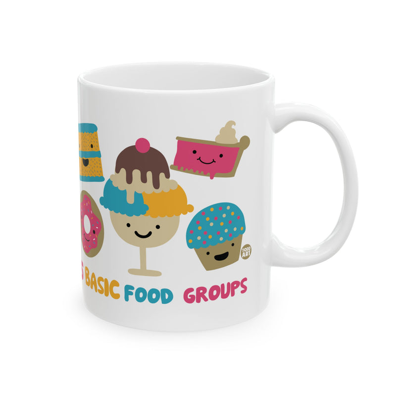 Load image into Gallery viewer, 5 Basic Food Groups 11oz White Mug, Funny Food Mug, Junk Food Joke Mugs
