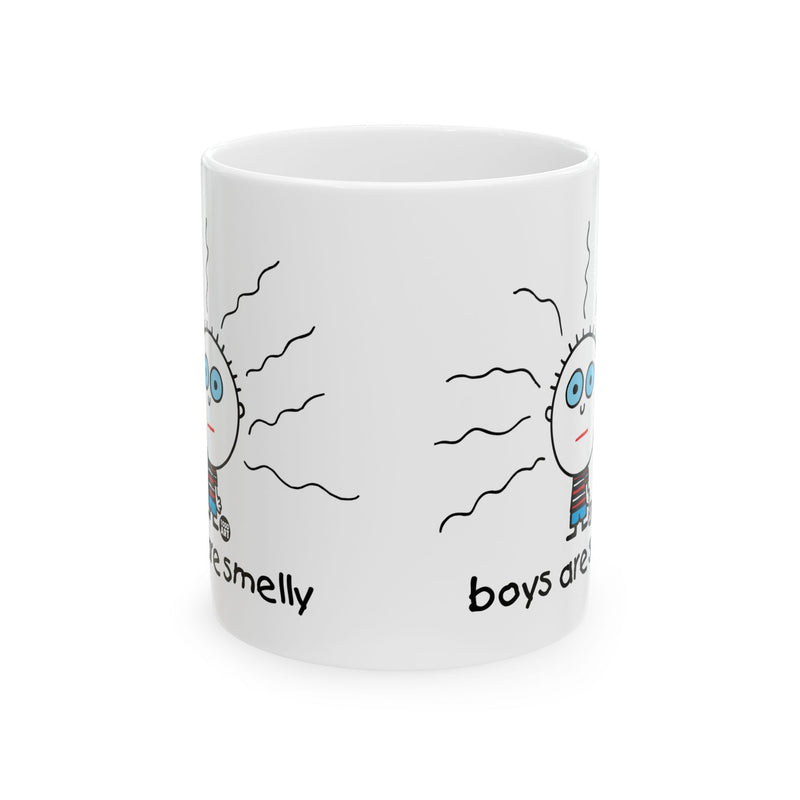 Load image into Gallery viewer, Boys Are Smelly Coffee Mug, Funny Boys Are Stupid Mug
