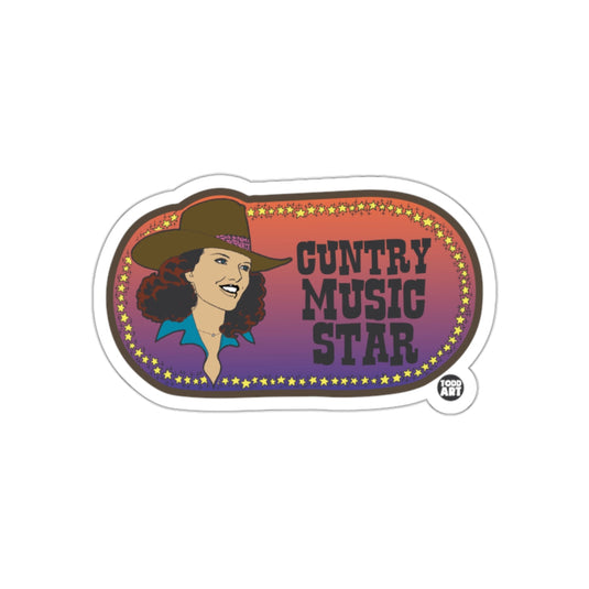 Country Music Star with Brown Hat Art Portrait sticker
