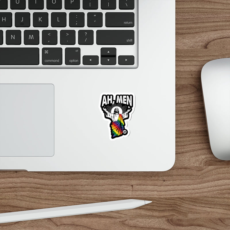 Load image into Gallery viewer, AH MEN Rainbow Jesus Pride Graphic Sticker 
