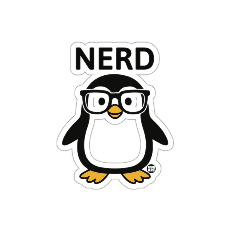 Load image into Gallery viewer, Penguin With Glasses That Says Nerd Funny Cute sticker
