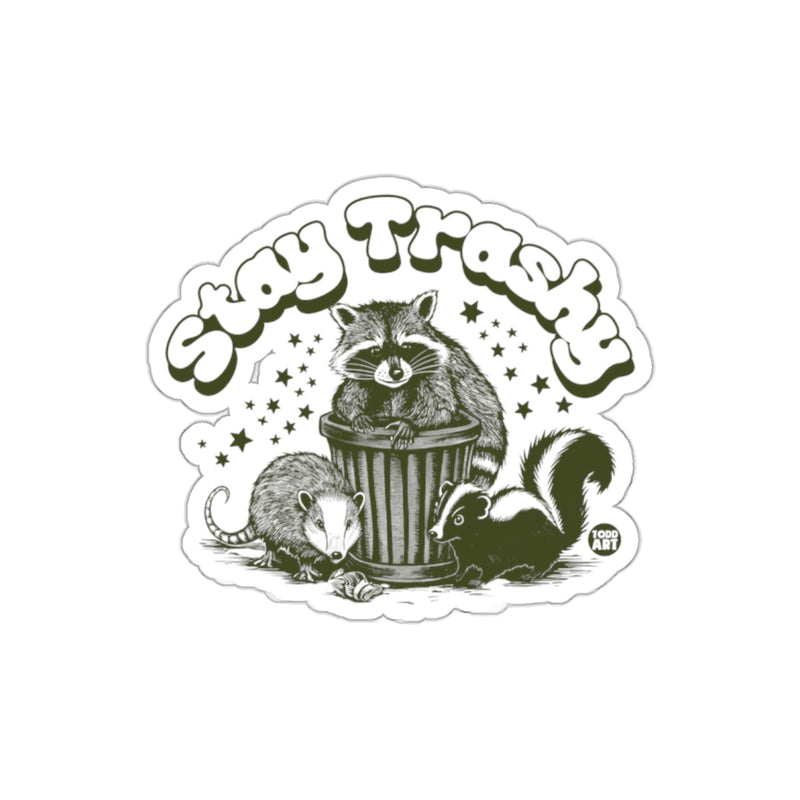 Load image into Gallery viewer, Stay Trashy Raccoon Opossum And Skunk Illustration sticker

