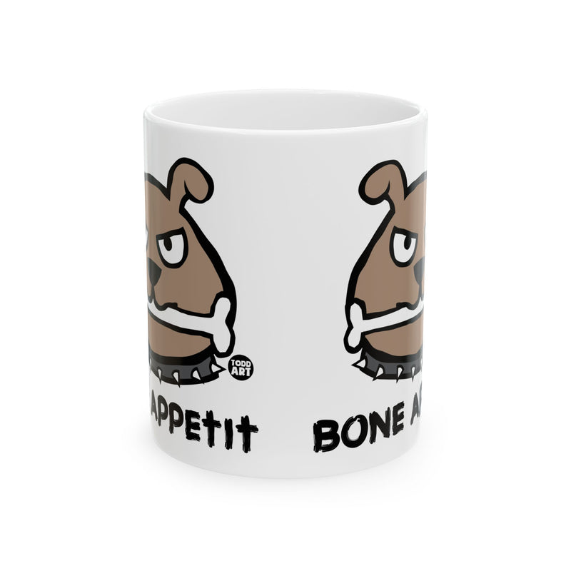 Load image into Gallery viewer, Bone Appetit Coffee Mug, Funny Dog Mug, Tough Dog Mug
