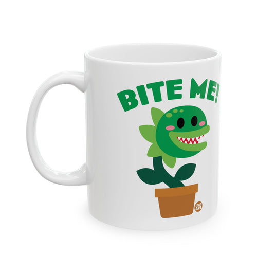 Bite ME Venus Fly Trap Coffee Mug, Funny Venus Fly Trap Mug