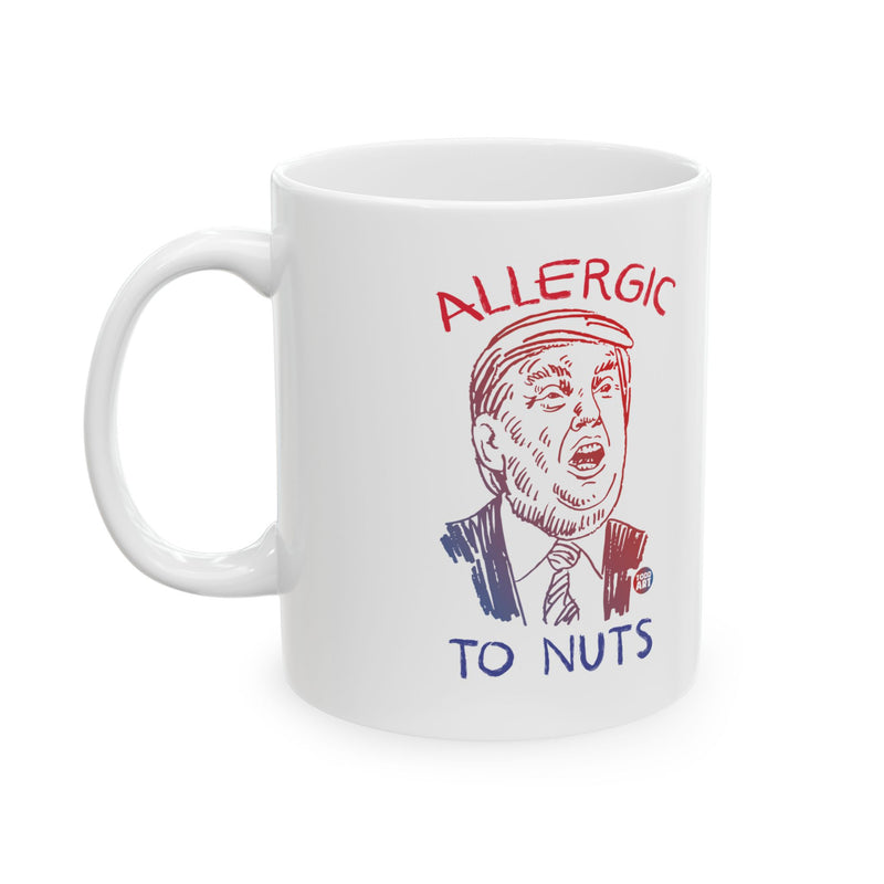 Load image into Gallery viewer, Allergic to Nuts Trump 11oz White Mug, Funny Trump Mug, Donald Trump Mug
