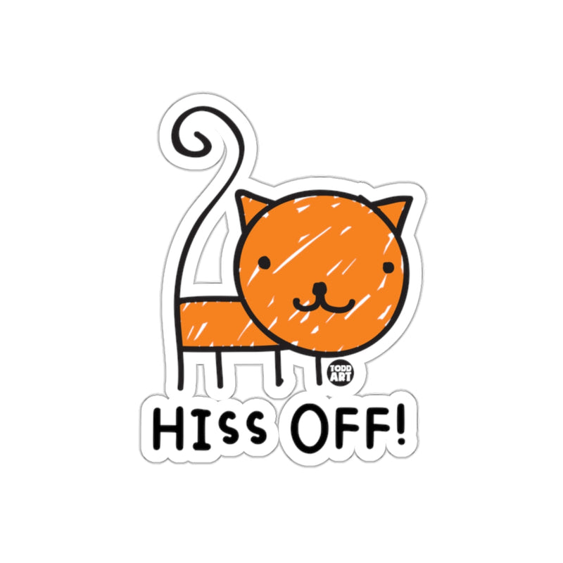 Load image into Gallery viewer, Hiss Off Cute Orange Cat Sticker Fun Art Decal
