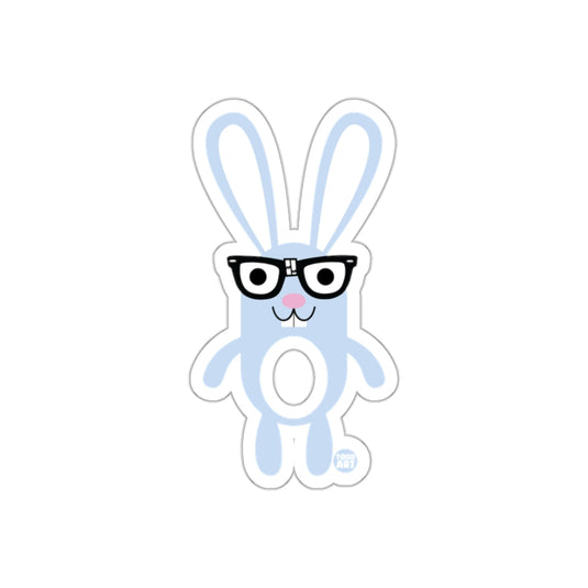 Cute Blue Bunny with Glasses Sticker Kids Fun Decor