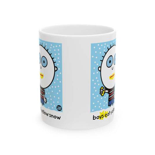 Boys Eat Yellow Snow Mug, Funny Mugs for Him, Sarcastic Mens Mug, Funny Coffee Mug Men