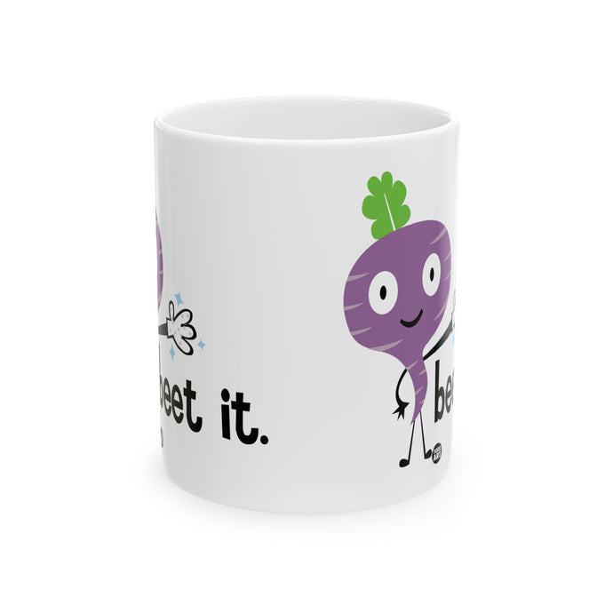 Beet It MJ Beet Coffee Mug, Funny Beet Mug, Michael Jackson Beet It Pun Mug