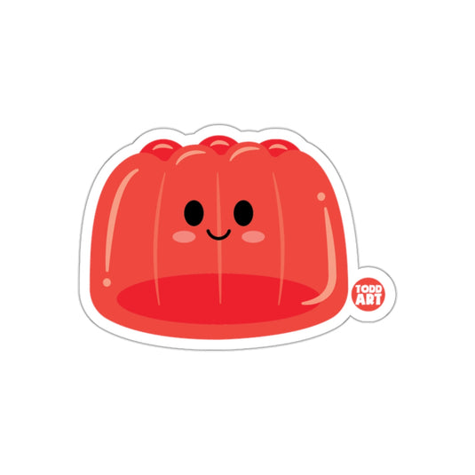 Cute Smiling Red Jello Cartoon Sticker for All Ages