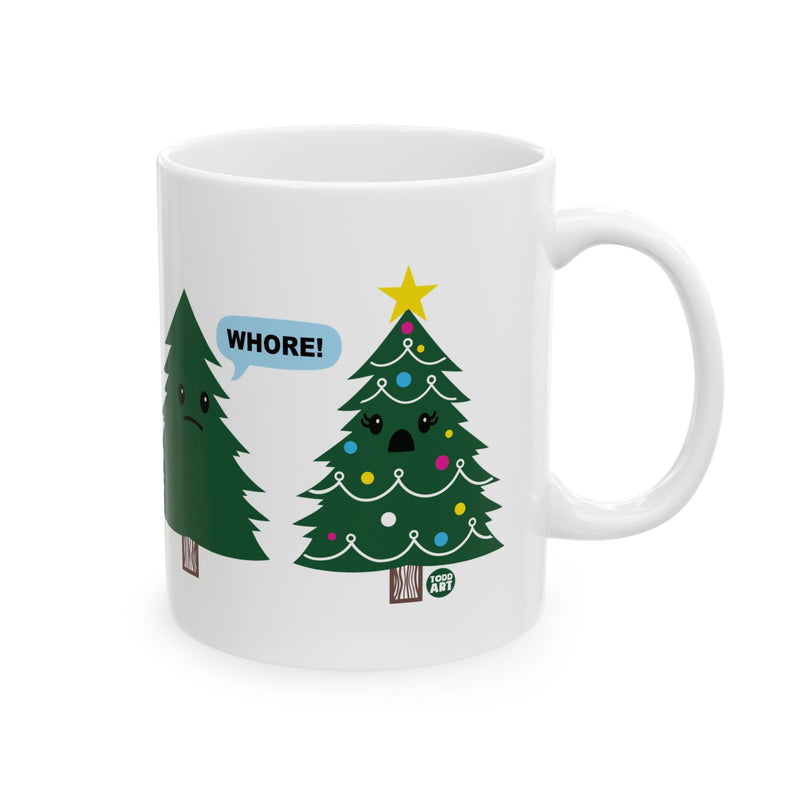 Load image into Gallery viewer, Xmas Tree Whore Mug, Funny Christmas Tree Mug, Adult Humor Xmas Mugs
