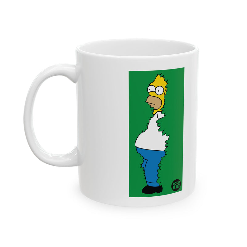 Load image into Gallery viewer, Bush Homer Coffee Mug, Funny Homer in Bush Mug
