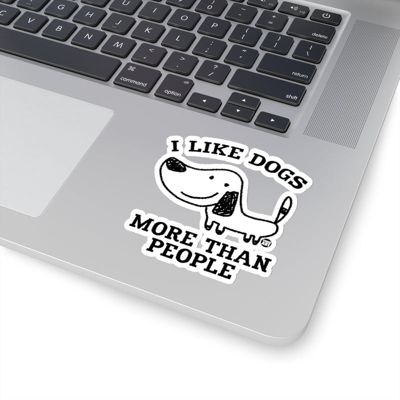 Load image into Gallery viewer, Like Dogs More Than People Vinyl Stickers, Cute Dog Stickers, Dog Laptop Stickers, Dog Water Bottle Sticker, Dog Rescue Support Stickers
