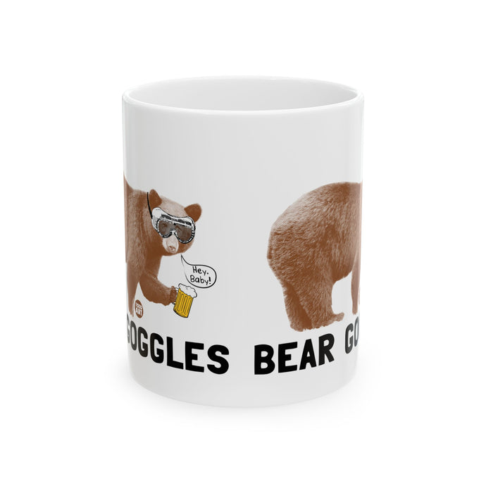 Bear Goggles Mug, Funny Beer Googles Mug, Beer Drinking Bear Mug