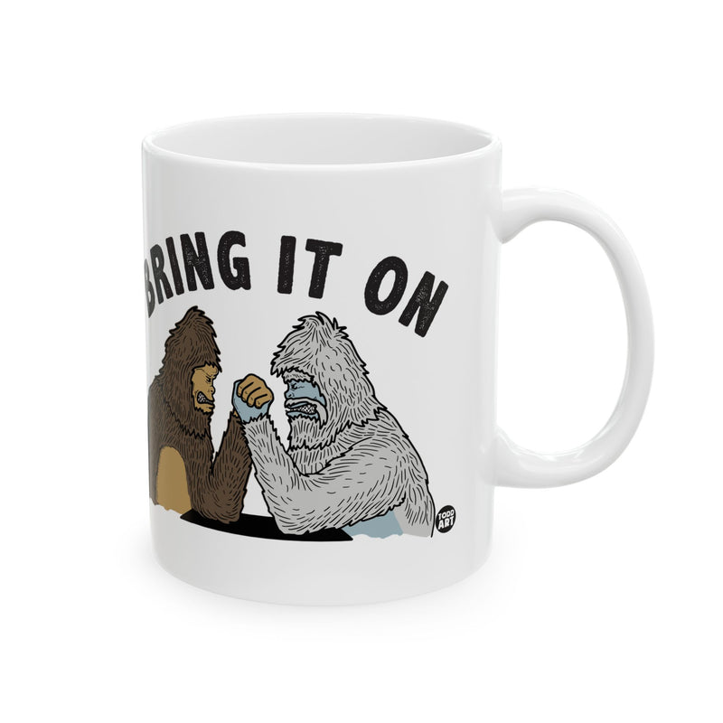 Load image into Gallery viewer, Bring It On Bigfoot Yeti Coffee Mug, Funny Bigfoot Mug, Bring It Yeti Mug
