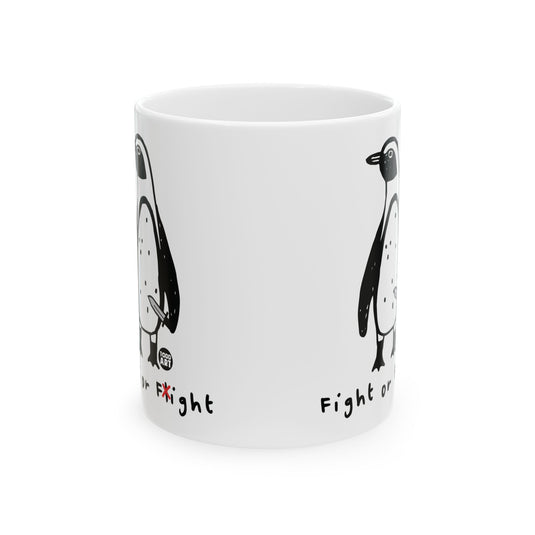 Fight Fight Penguin Mug, Baker Mug Adult Humor