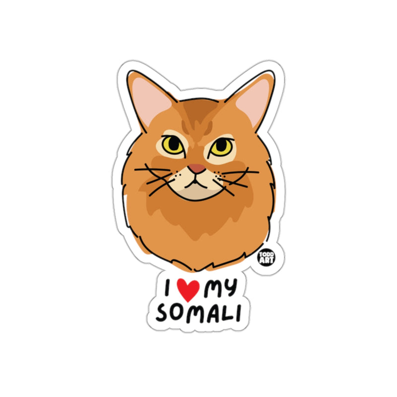 Load image into Gallery viewer, I Love My Somali Cute Cat Design Sticker product
