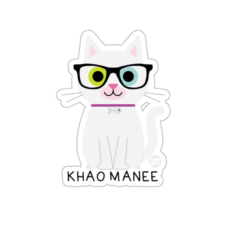 Load image into Gallery viewer, Cute Khao Manee Cat with Glasses Sticker
