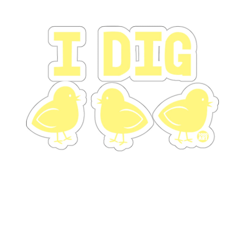 Load image into Gallery viewer, Cute I Dig Yellow Chicks Design Sticker Product
