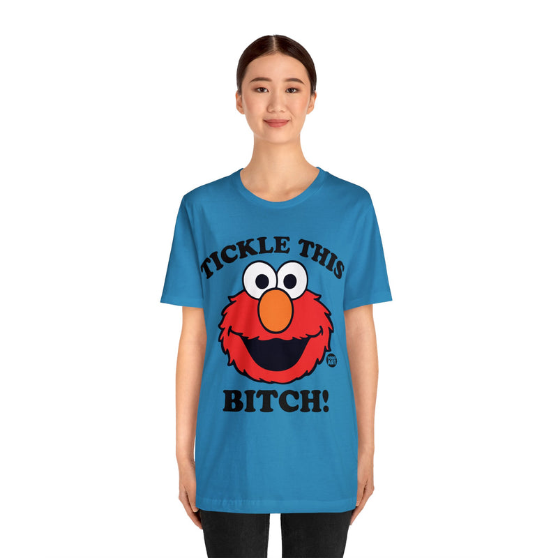 Load image into Gallery viewer, Tickle This Elmo Parody Unisex Tee, Adult Humor Tee, Cartoon Tee Adult
