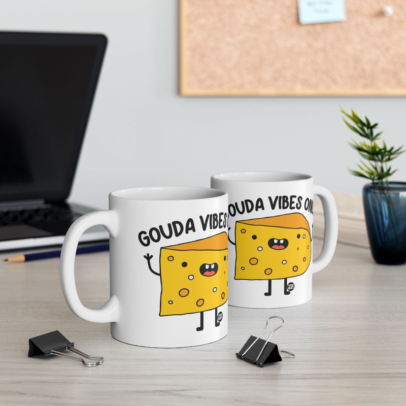 Load image into Gallery viewer, Gouda Vibes Only Fun Coffee Mug Office Desk Decor
