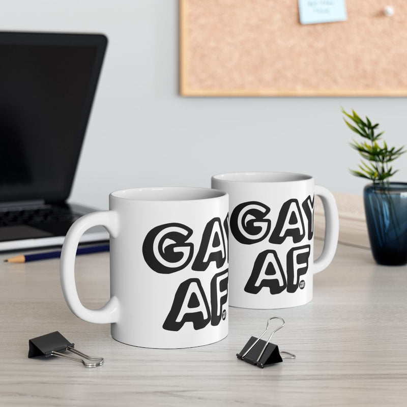 Load image into Gallery viewer, 'Gay AF Black and White Mug Fun Pride Product for Everyone'
